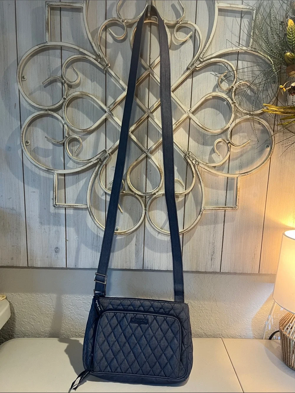 Vera Bradley Little Hipster Quilted Crossbody Shoulder Bag in Navy Denim